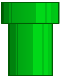A green cartoon pipe