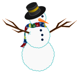 A scarfed Snowman