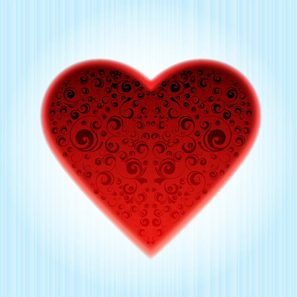 Abstract Ornamented Heart Vector