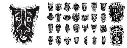 African tribal masks pictorial material vector