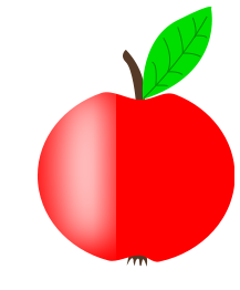 Apple Red with a Green Leaf