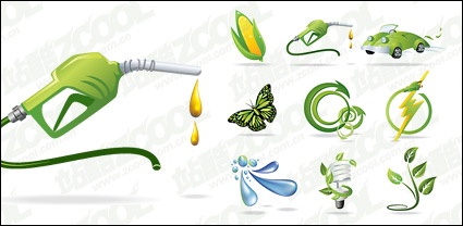 Beautiful green icon series vector material