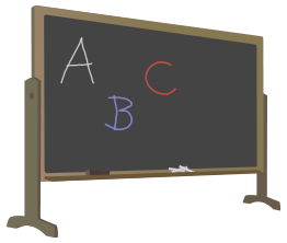 Blackboard with Stand and Letters