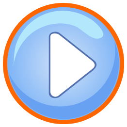 Blue Play Button With Focus