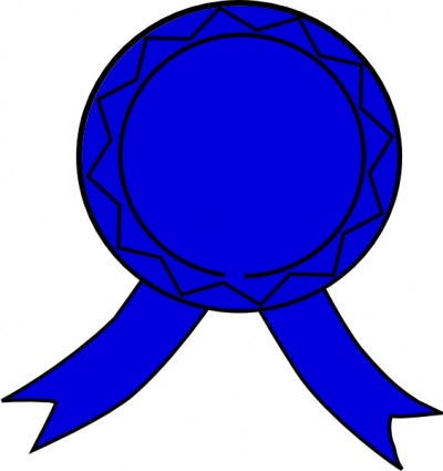 Blue Shapes Badge Win Prize Winner