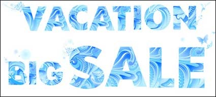 Blue Vector material letters summer