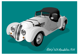 BMW 328 Roadster 1938 (with background)