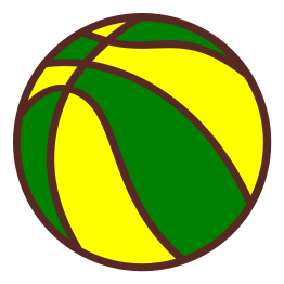 Bola de basquete verde e amarela