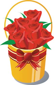 Bucket of rose flower