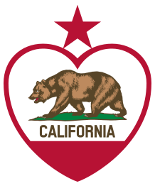 California Flag Heart - Star on Top