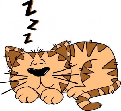 Cartoon Cat Sleeping clip art
