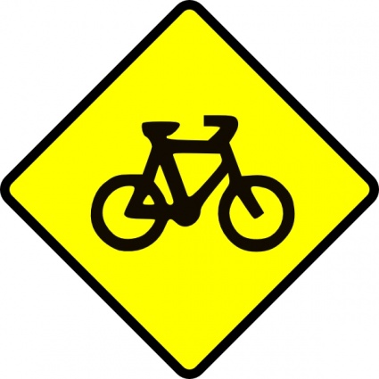 Caution Bike Road Sign Symbol clip art