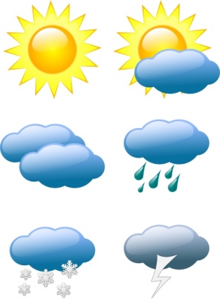 Cloud Symbol For Sun Cartoon Symbols Free Lightning Weather Cloudy Rain Snow Storm Thunder Wind ...