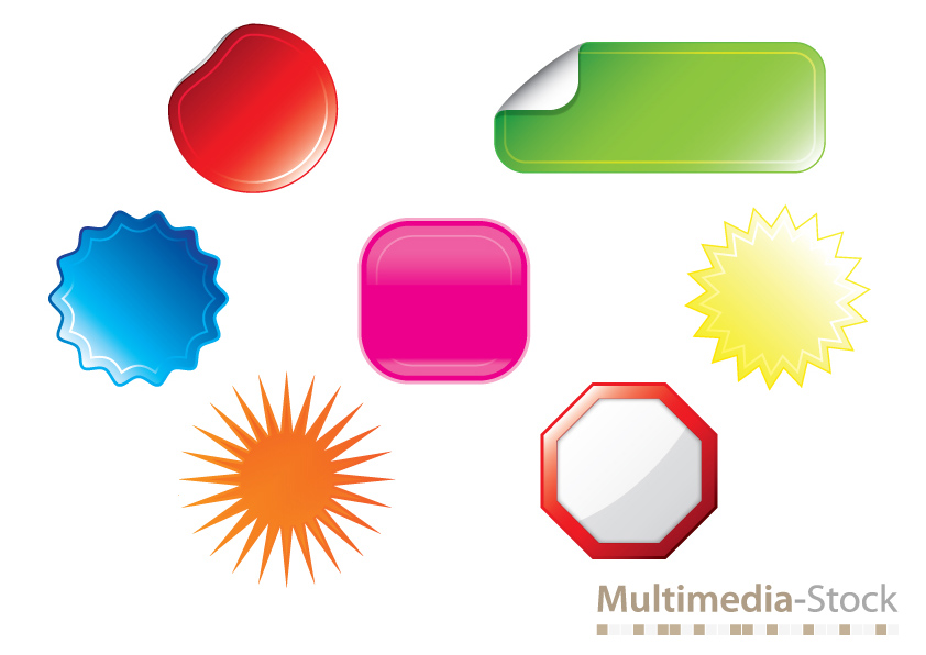 Colorful Stickers free vector template