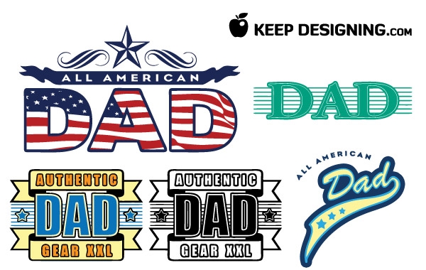 Dad fathers day vectors- free