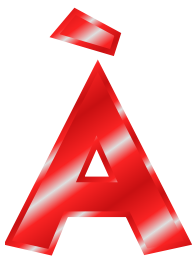 Effect Letters Alphabet red: À