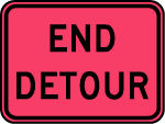 End Detour Road Sign