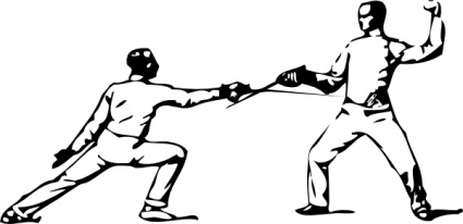 Fencing Parry Of Octave clip art