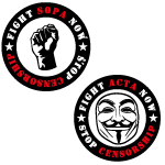 Fight Acta And Sopa Vector Stickers