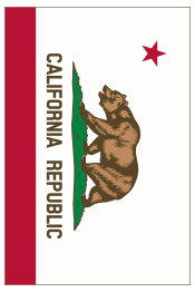 Flag of California (Vertical, thin border)
