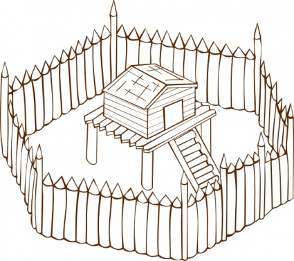 Fort Outline Map Symbols Rpg Game Playing Role