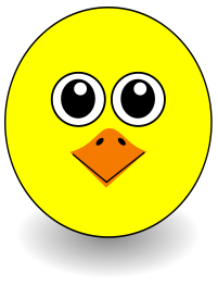 Funny Chick Face Cartoon