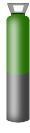 Gas cylinder grey and dark green, high pressure for Argon