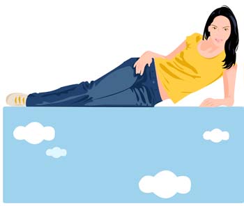Girl in lay position vector 10