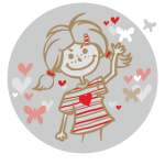 Girl With Flying Hearts Vector