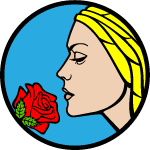 Girl With Rose Flower Vector
