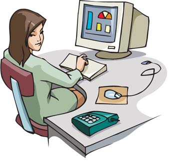 Girls and computer vector 25