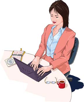 Girls and computer vector 40