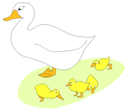 Goose and goslings