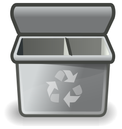 Gray recycle bin