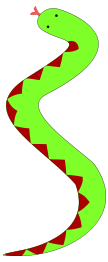 Green snake with red belly