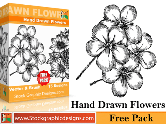 Hand Drawn Flowers Free Pack
