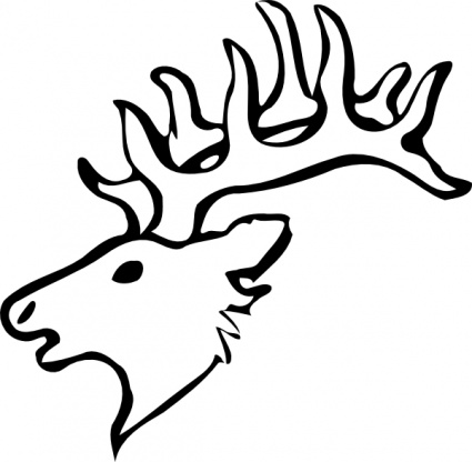 Head Outline Deer Horns Animal Antlers