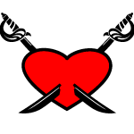 Heart And Swords Free Vector