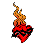 Heart On Fire Free Vector