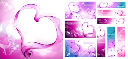 Heart-shaped smoke composed of vector material