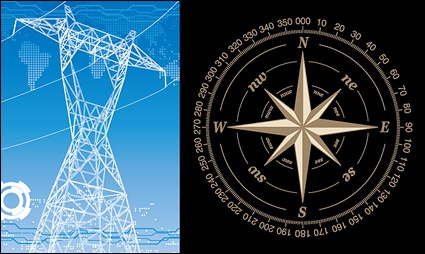 High-voltage wire racks and compass vector material