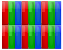 LCD pixel array. Matriz de pixeles LCD.