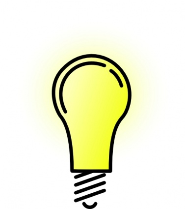 Lightbulb-brightlit clip art