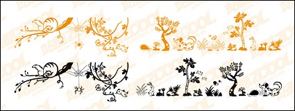 Lovely animal and plant material vector