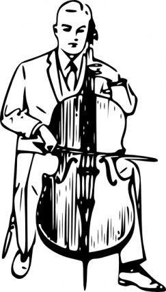Man Playing Cello clip art