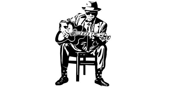 Man with guitar free vector