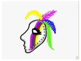 Mardi Gras mask with feathers