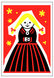 Matchbox label (girl) by Rones