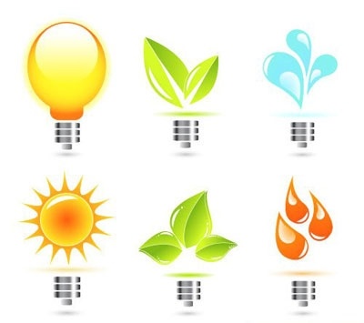 Nature in electricity icons