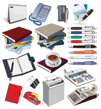 Office accessories vector